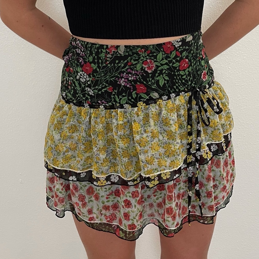 Mango Mini Skirt Tiered